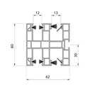Aluprof PVC Mini Führungsschiene PPDMW-P60/12