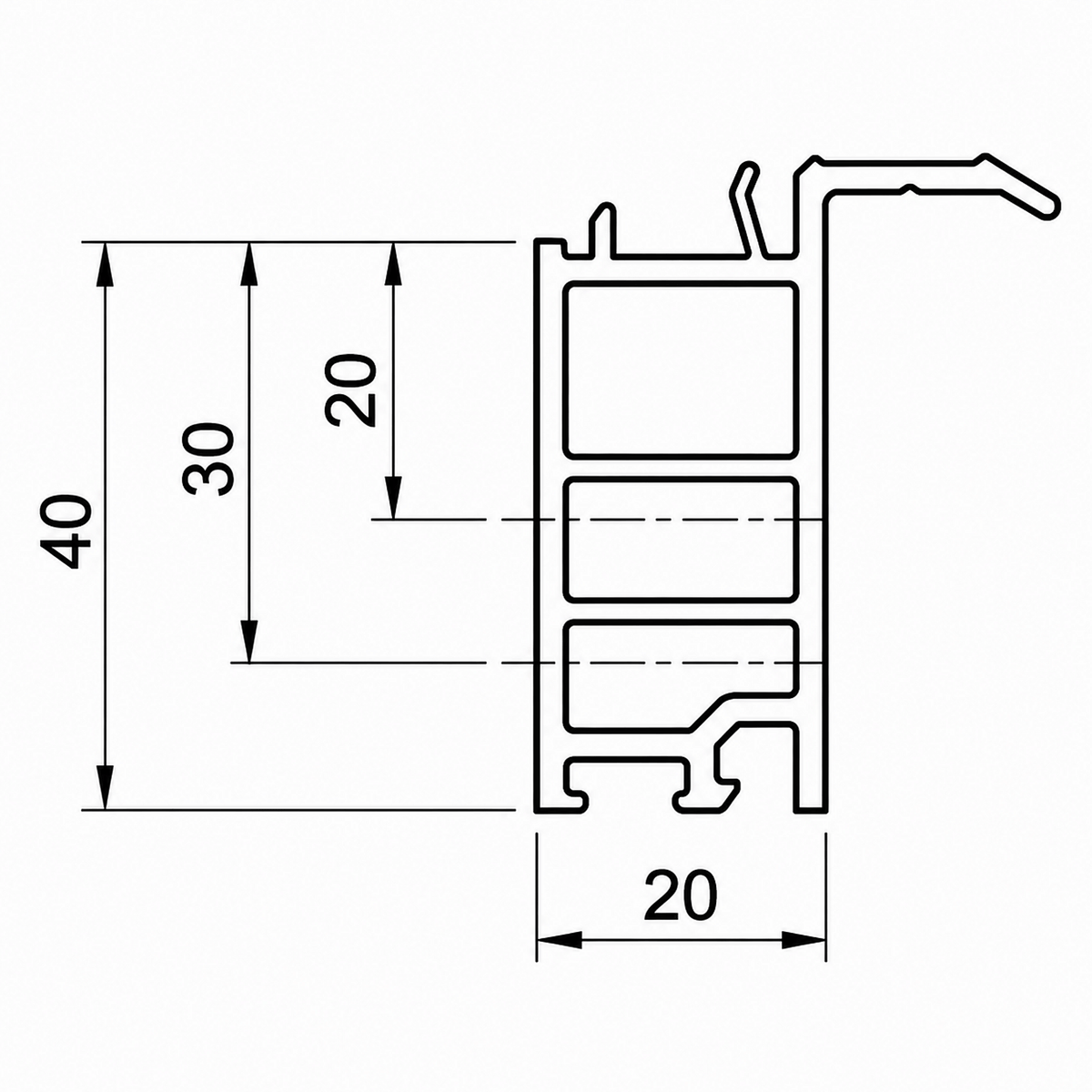 Salamander Fensterbankanschlussprofil Sohlbankprofil 40/20 NP0370