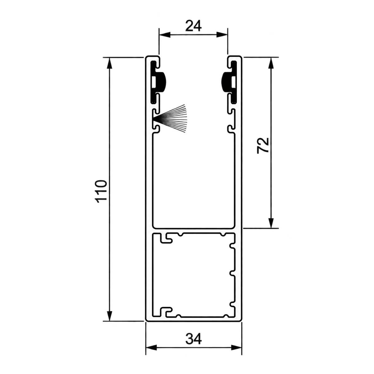 Aluprof Rolladen Aluprof ALU Führungsschiene PP110