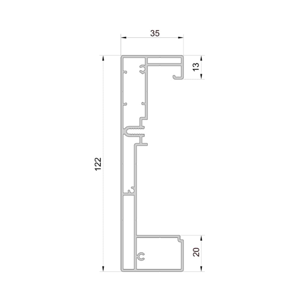Aluprof Rolladen Aluprof ALU Führungsschiene PPSRS/35/120/T