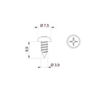 Aluprof Rolladen Aluprof Blechschraube für Rolladenkasten 3,9x9,5 mit Kappe Set