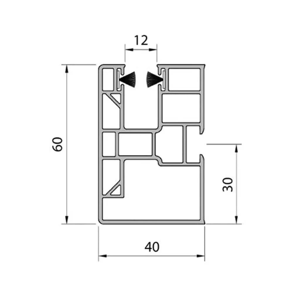 Aluprof Rolladen Aluprof PVC Mini Führungsschiene PP60/12