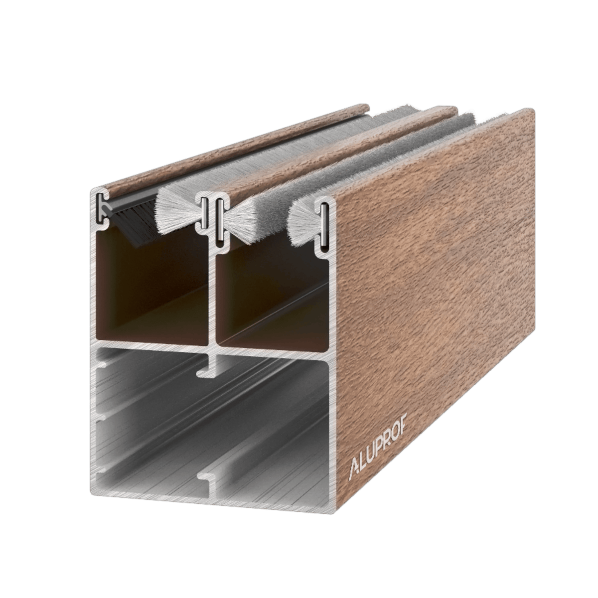 Aluprof Rolladen Goldeiche (30R) (mit Dekorfolie beklebt) / 40cm Aluprof ALU Doppelführungsschiene PPDO53/S