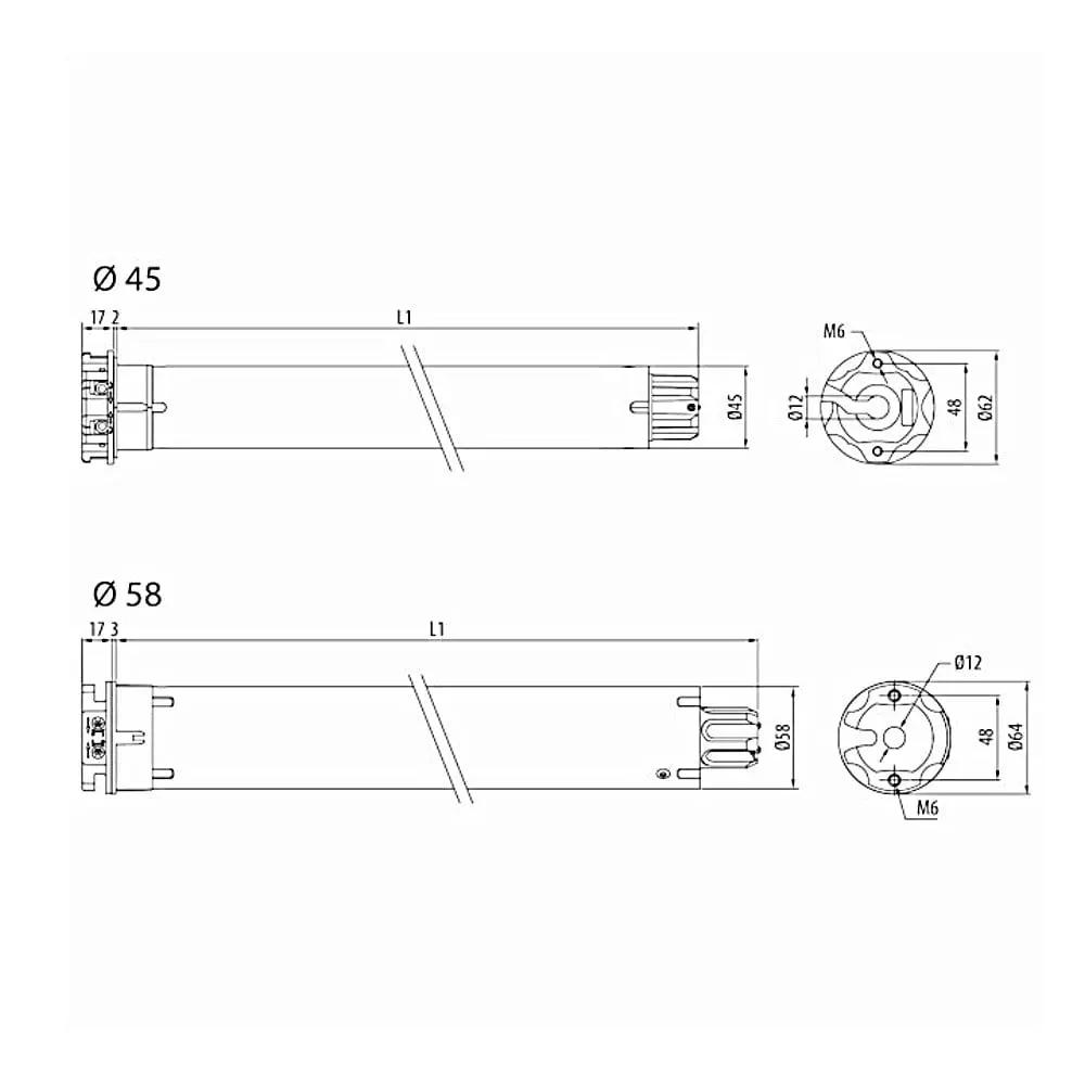 Cherubini Rolladen Cherubini Rohrmotor Garda 50/12 50Nm