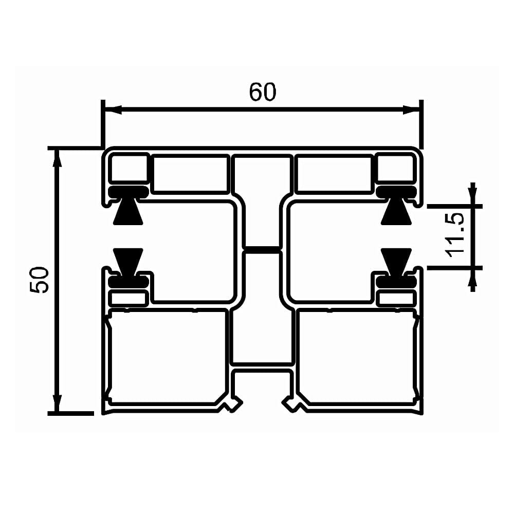 Deceuninck Rolladen Deceuninck Inoutic PVC Doppelführungsschiene RKI 11 15288