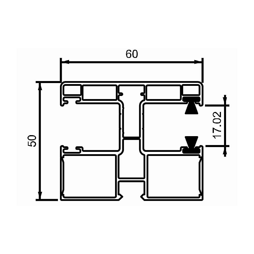 Deceuninck Rolladen Deceuninck Inoutic PVC Doppelführungsschiene RKN 11 15393