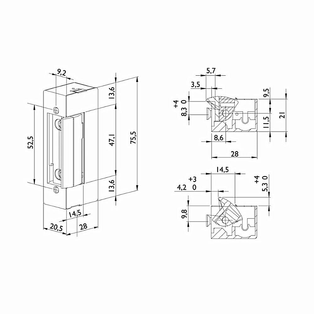 Dorcas Tür Dorcas E-Öffner D-45.N/FLEX 20mm ohne Entriegelung