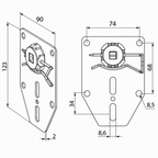 Eckermann Rolladen Eckermann Motorlagerplatte für Motoren mit 10mm Vierkantstift bis 30Nm V317C
