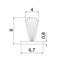 Exte Rolladen Exte Gegenbürste Aussen 6,7x8mm Grau R881