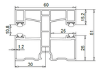 Exte Rolladen Exte PVC-Mini Doppelführungsschiene 50951