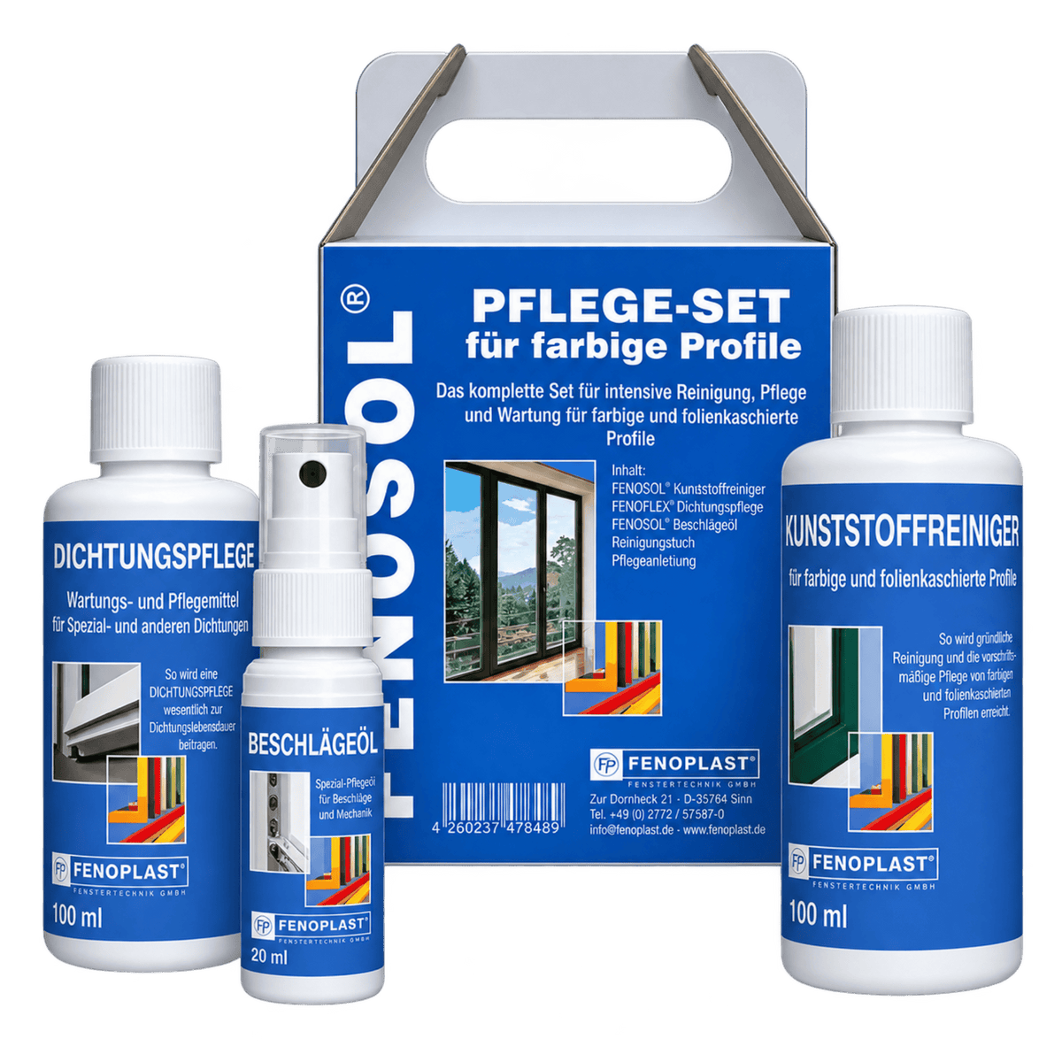 Fenoplast Fenster Fenosol Mini Pflegeset für PVC-Dekor Set
