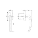 FKS Fenster FKS Fenstergriff 1006 Stiftlänge 60mm Weiss