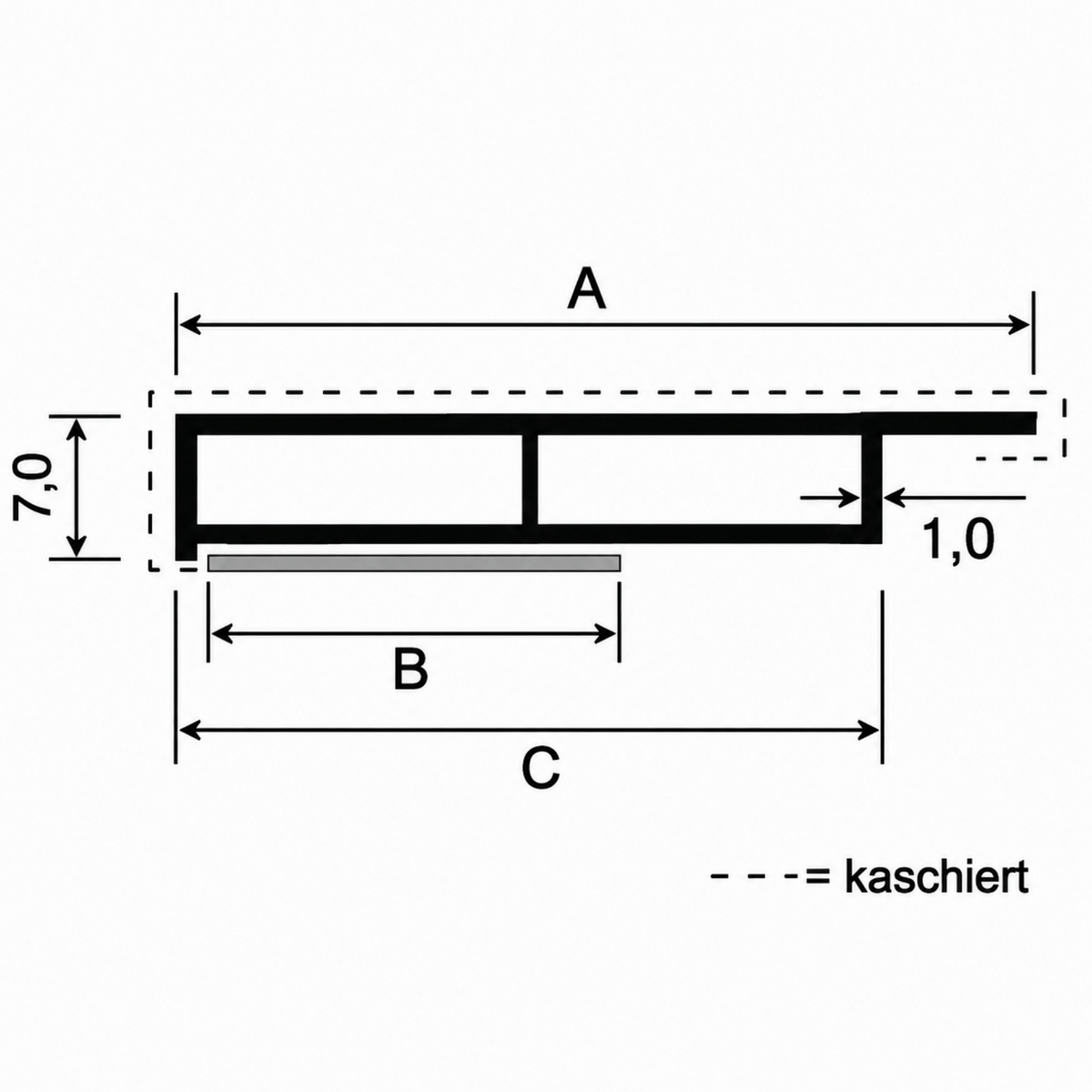 MK Menke Fenster MK Kammerprofil 7/20mm mit Nase und Selbstklebend
