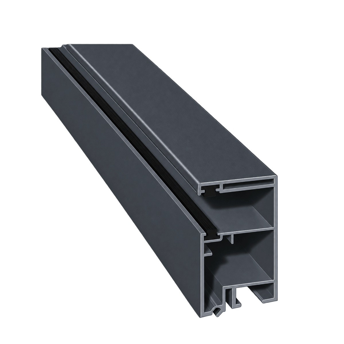 MK Menke Rolladen Anthrazit (glatt) / 40cm / Schwarz MK PVC-Einzelführungsschiene Mini 933/B2