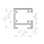 Portos Raffstore Portos Raffstore Alu Einzelführungsschiene F-PP-20