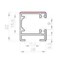Portos Raffstore Portos Raffstore Alu Einzelführungsschiene F-PP-20