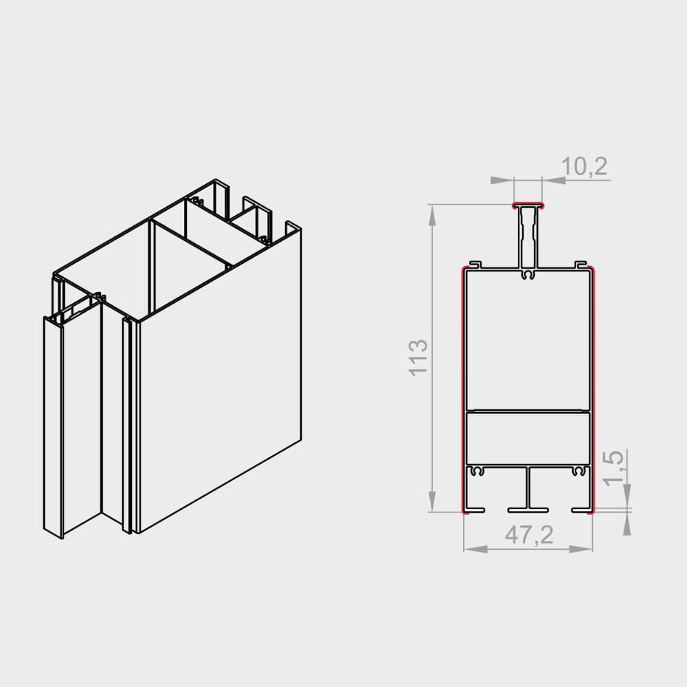 Portos Raffstore Portos Raffstore Alu Führungsschienenadapter F-FBR-080