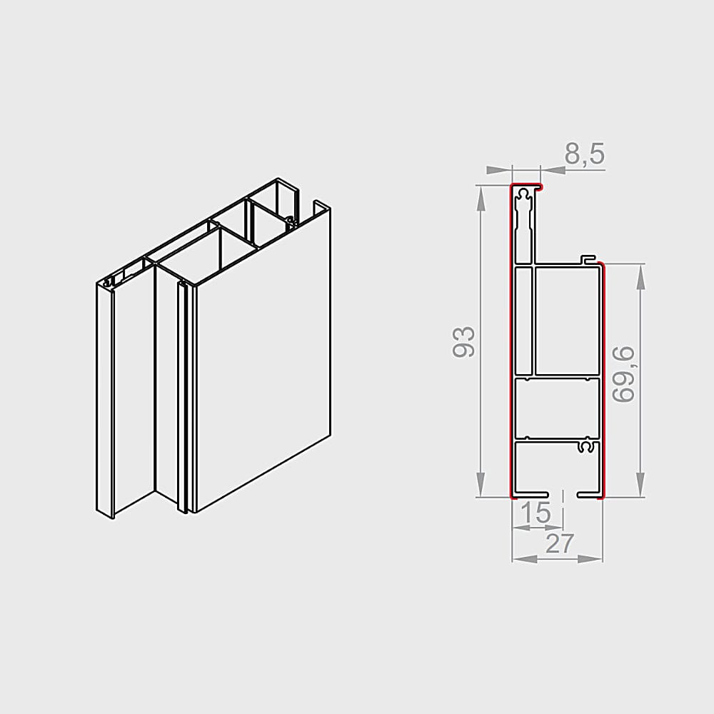 Portos Raffstore Portos Raffstore Alu Führungsschienenadapter FBR-010