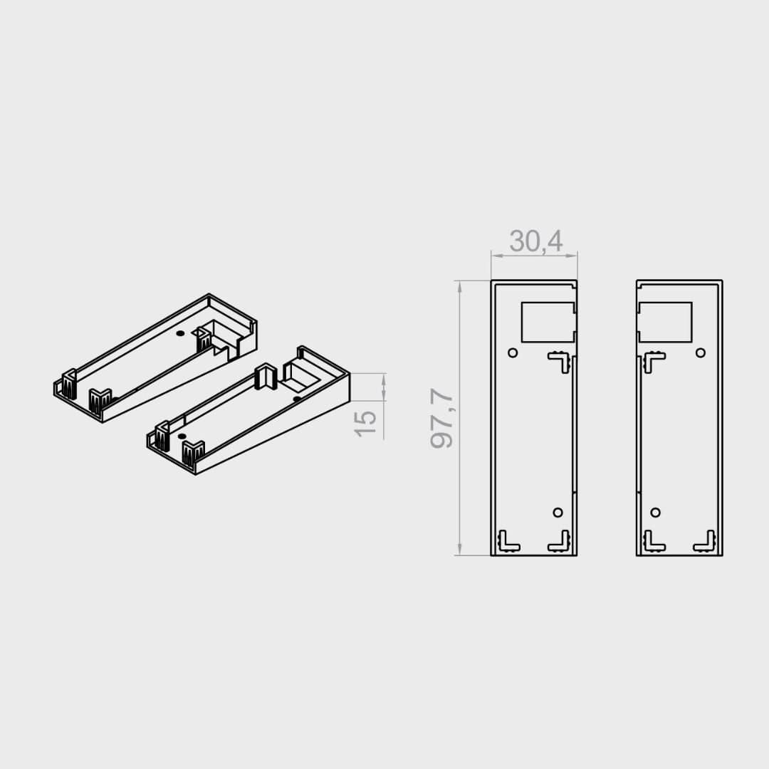 Portos Raffstore Portos Raffstore PVC-Endkappe der Führungsschiene F-FBR-030