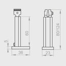 Portos Raffstore Portos Raffstore Teleskophalterung der Führungsschiene Universal 65 (90-130mm)