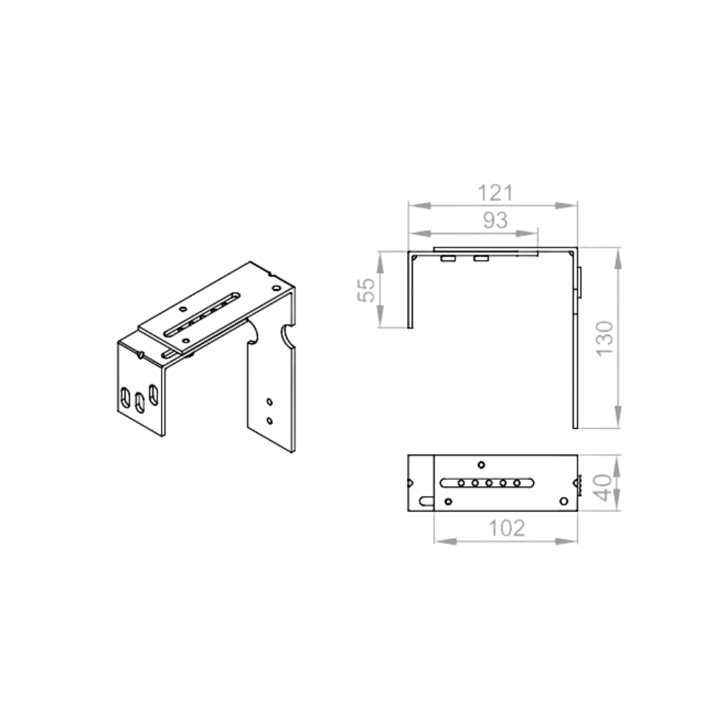 Portos Raffstore Portos Raffstore Wand-Stellhalter des Schutzblechs 100-150 mm F-US-100-150