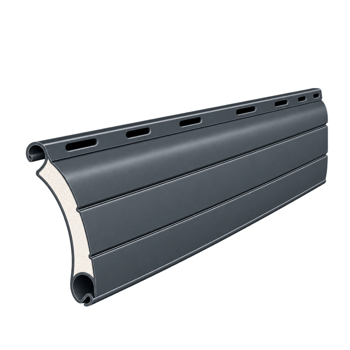 Portos Rolladen Antharzitgrau (23) / 50cm Portos ALU Rollladenpanzer perforiert PA45