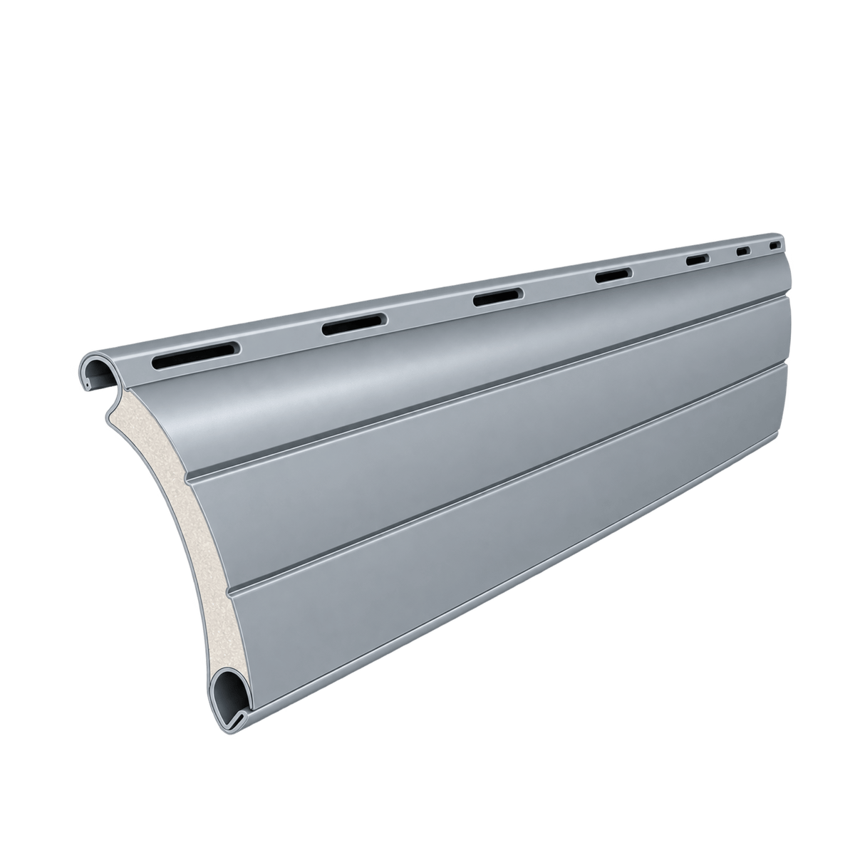 Portos Rolladen Grau  (03) / 50cm Portos ALU Rollladenpanzer perforiert PA39