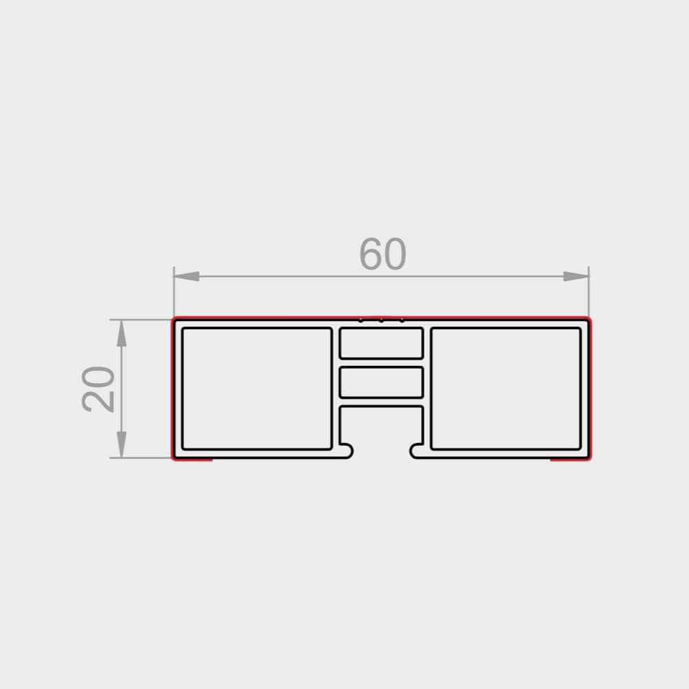 Portos Rolladen Portos PVC Distanzstück für Führungsschiene 60/20 DP-PCV-20