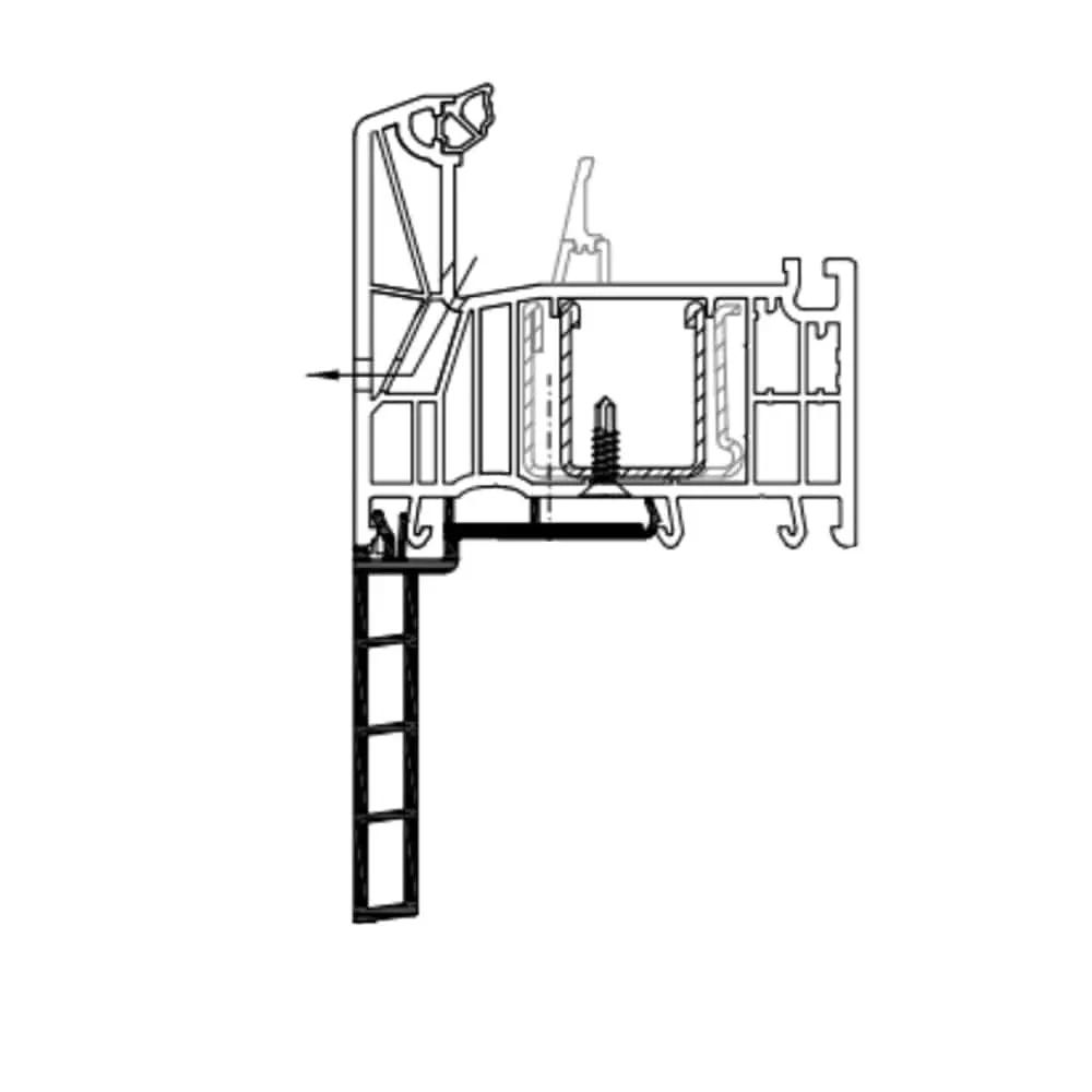 Rehau Fenster Weiss (ähnlich RAL9016) / 100cm Rehau Fensterbankanschlussprofil Sohlbankprofil 60/10 1560065