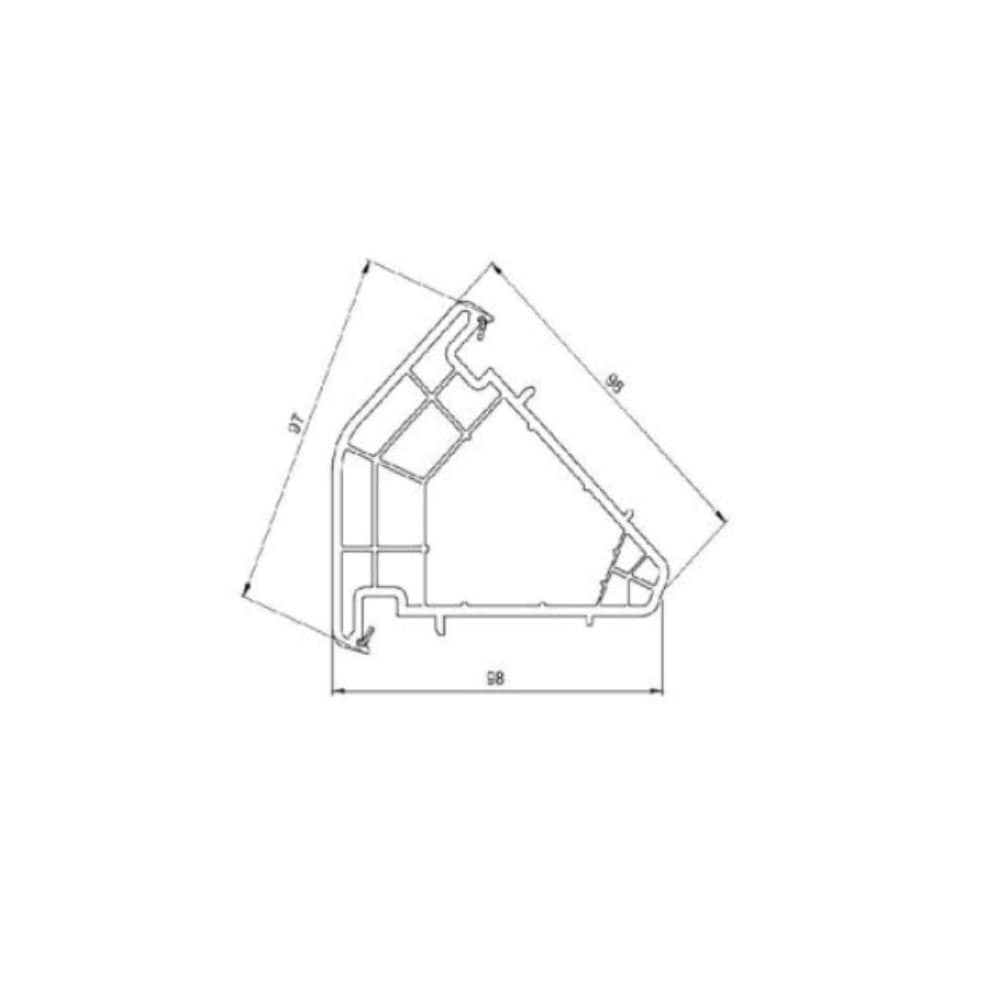Salamander Fenster Salamander Eckkopplung 135° Eckverbinder 416240 135/SL76