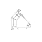 Salamander Fenster Weiss (ähnlich RAL9016) / 100cm Salamander Eckkopplung 135° Eckverbinder 416240 135/SL76