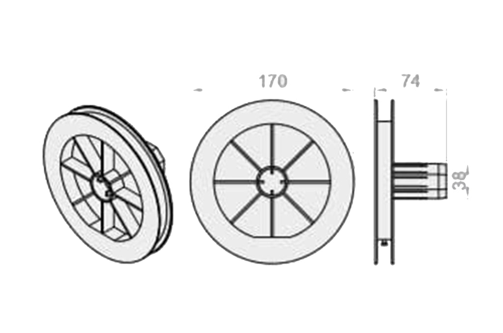 Portos Rolladen Gurtscheibe Ø170mm für 15mm Gurt für SW40