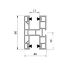 Aluprof Rolladen Aluprof PVC Maxi Führungsschiene PPD-P60/17