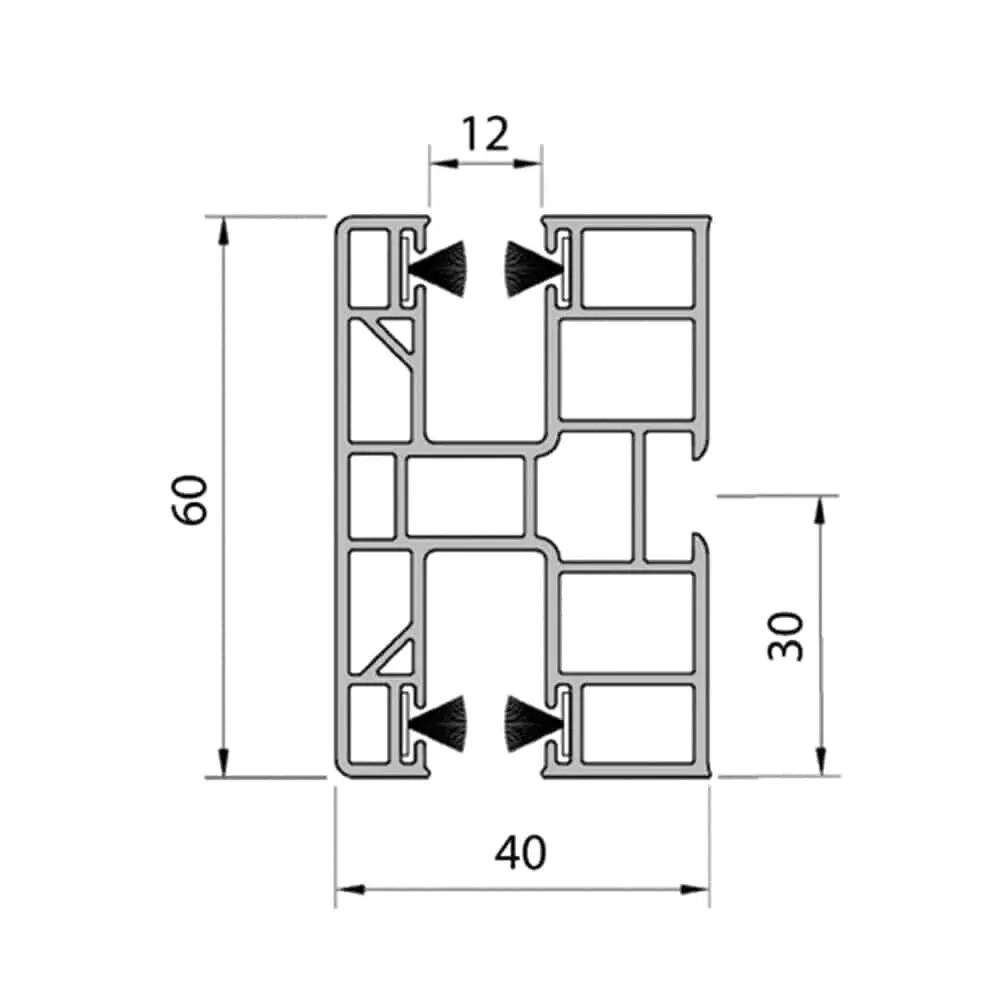 Aluprof Rolladen Aluprof PVC Mini Führungsschiene PPD-P60/12