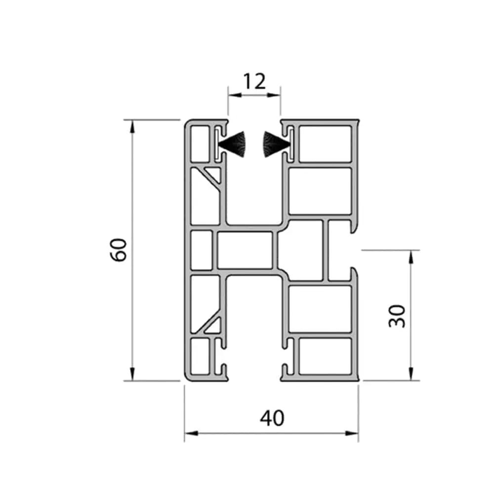 Aluprof Rolladen Aluprof PVC Mini Führungsschiene PPD60/12