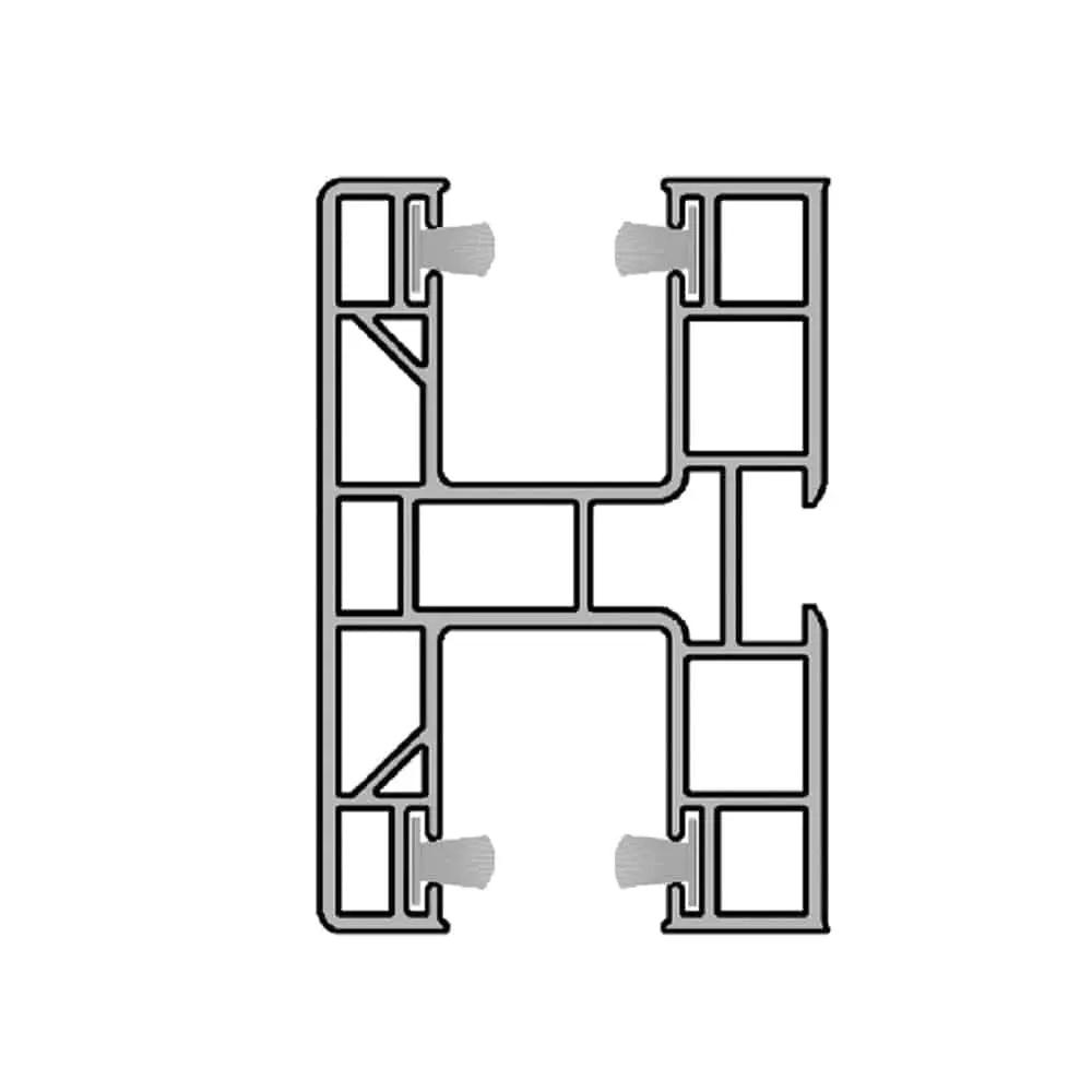 Aluprof Rolladen Weiß (ähnlich RAL9016) / 50cm Aluprof PVC Maxi Führungsschiene PPD-P60/17