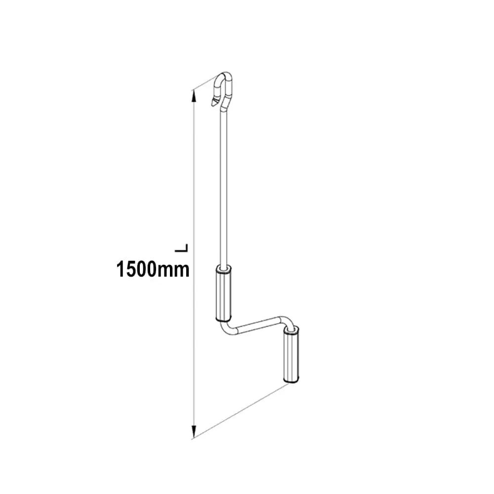 Cherubini Rolladen Markisen Kurbelstange 1500mm mit Haken