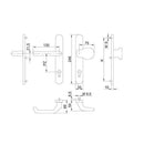 FKS Tür FKS Knopfgarnitur Edelstahl Feder 35/1200G F1 100104