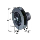 Selve Rolladen Selve Mini-Gurtscheibe mit Zapfen für 15mm Gurt Ø114 für SW40 132002
