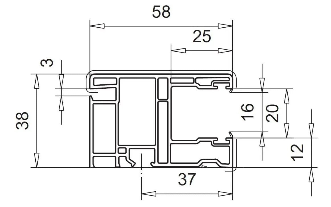 VEKA Rolladen VEKA PVC Einzelführungsschiene 108.126