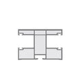VEKA Rolladen Weiss / 100cm VEKA PVC Doppelführungsschiene 108.237